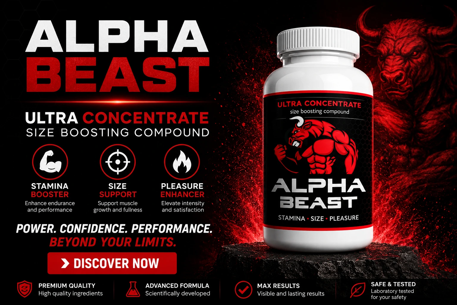 Alpha Beast performance infographic collage
